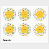 Daisy Pattern Yellow Sjabloon Ronde Sticker (Vel)