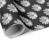 Daisy Pattern - Zwart-wit Cadeaupapier (Rol Hoek)
