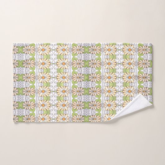 Daisy Patterned Badhanddoek Set Bad Handdoek (Handdoek)