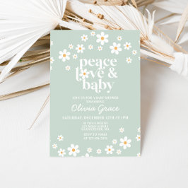 Daisy Peace Love Baby shower Uitnodiging