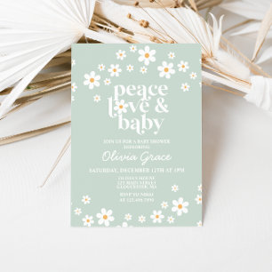Daisy Peace Love Baby shower Uitnodiging