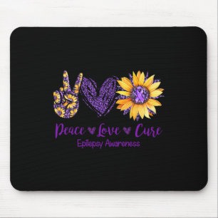 Daisy Peace Love Cure Epilepsie Bewustzijn Paarse  Muismat