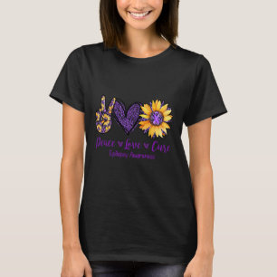 Daisy Peace Love Cure Epilepsie Bewustzijn Paarse  T-shirt