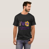 Daisy Peace Love Cure Epilepsie Bewustzijn Paarse  T-shirt (Voorkant volledig)