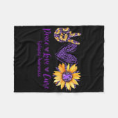 Daisy Peace Love Cure Epilepsy Awareness Purple Ri Fleece Deken (Voorkant (Horizontaal))