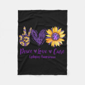 Daisy Peace Love Cure Epilepsy Awareness Purple Ri Fleece Deken (Voorkant)