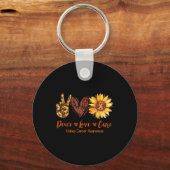 Daisy Peace Love Cure Kidney Cancer Awareness Gift Sleutelhanger (Voorkant)