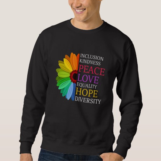 Daisy Peace Love Equality Diversity Human Rights L Trui (Voorkant)