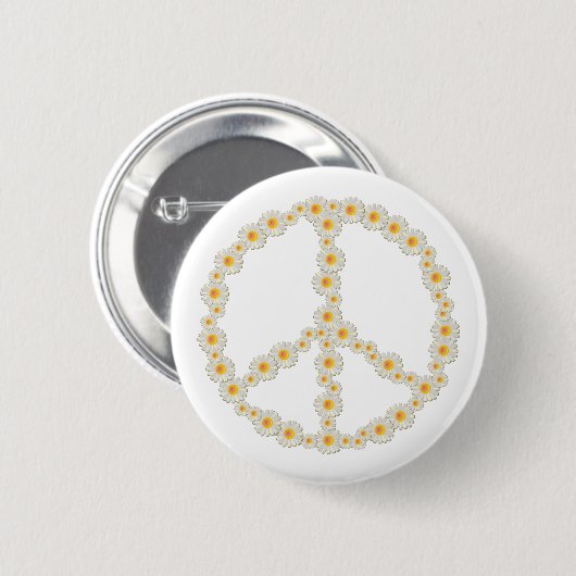 Daisy Peace Ronde Button 5,7 Cm (Voorkant /achterkant)
