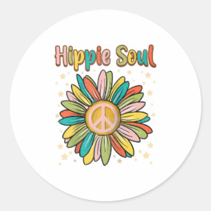 Daisy Peace Sign Hippie Soul Cute Daisy Ronde Sticker