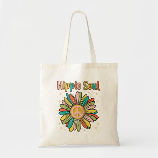 Daisy Peace Sign Hippie Soul Cute Daisy Tote Bag (Voorkant)