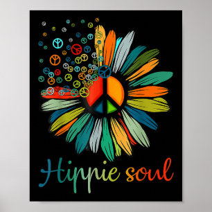 Daisy Peace Sign Hippie Soul Flower Lovers Gifts Poster
