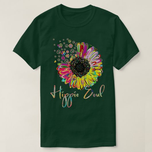 Daisy Peace Sign LOVE Hippie Soul Flower Lovers 60 T-shirt (Design voorkant)