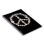 Daisy Peace Sign Women Gardener Hippie Notitieboek (Rechterzijde)
