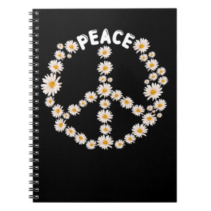 Daisy Peace Sign Women Gardener Hippie Notitieboek
