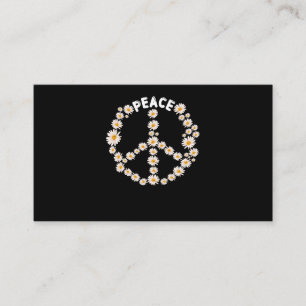 Daisy Peace Sign Women Gardener Hippie Visitekaartje