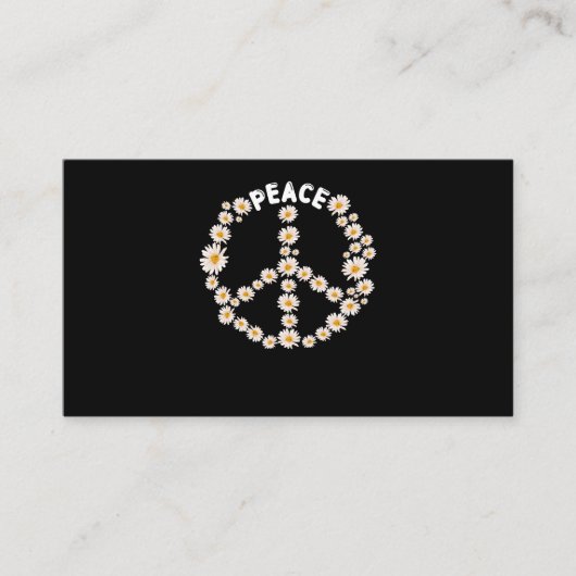 Daisy Peace Sign Women Gardener Hippie Visitekaartje (Voorkant)
