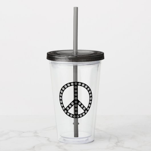 Daisy Peace Symbol Acryl Drinkbeker (Voorkant)