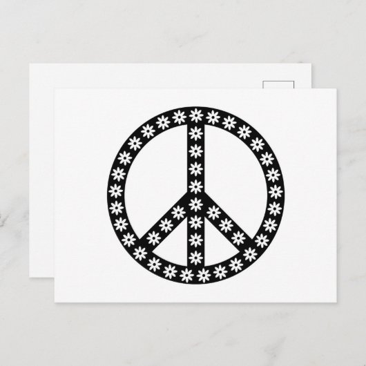 Daisy Peace Symbol Briefkaart (Voorkant / Achterkant)