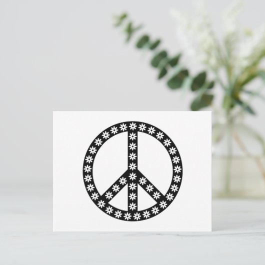 Daisy Peace Symbol Briefkaart (Staand voorkant)