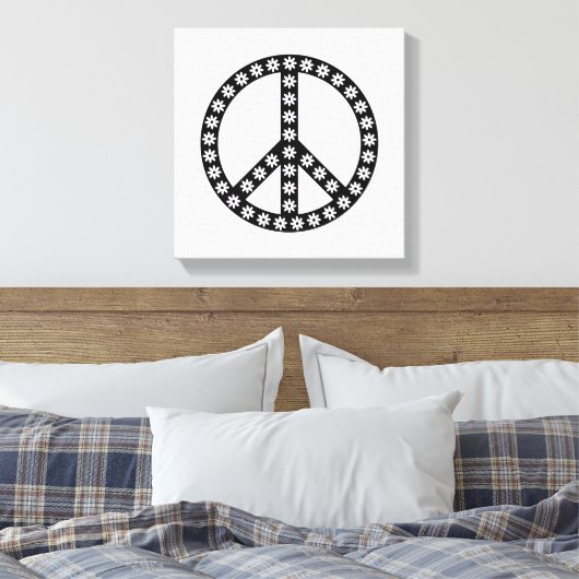 Daisy Peace Symbol Canvas Afdruk (Insitu (Slaapkamer))