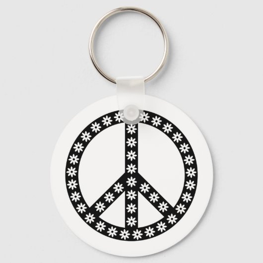 Daisy Peace Symbol Sleutelhanger (Voorkant)