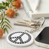 Daisy Peace Symbol Sleutelhanger (Voorkant Rechts)