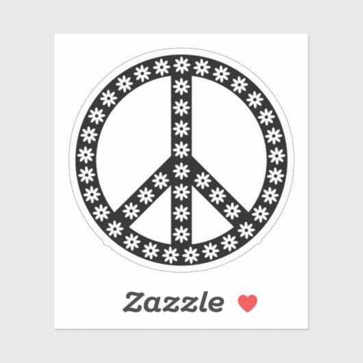 Daisy Peace Symbol Sticker (Vel)