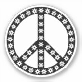 Daisy Peace Symbol Sticker (Voorkant)