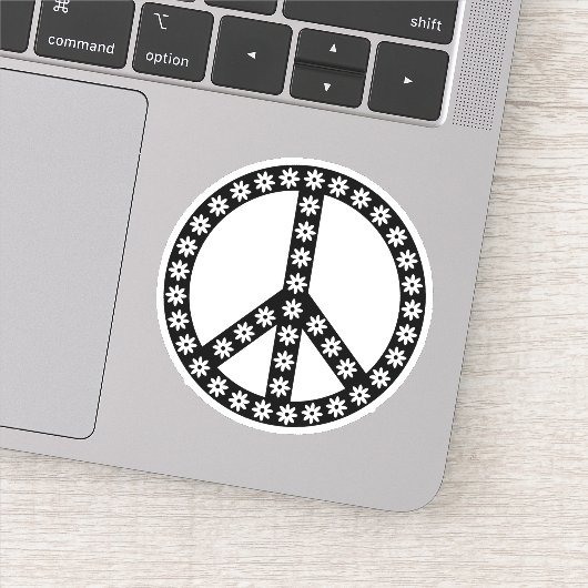Daisy Peace Symbol Sticker (Detail)
