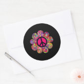 Daisy PEACE TEKEN LIEFDE 60s 70s Tie Dye Hippie Ronde Sticker (Envelop)