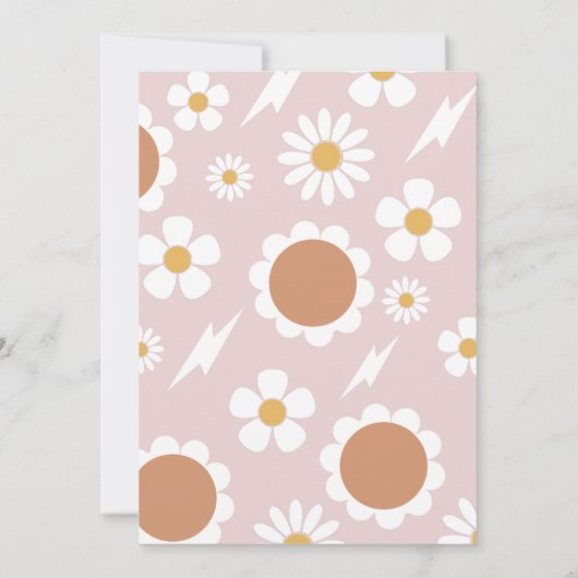 Daisy Peach Love Four Ever Groovy 4e verjaardag Kaart (Achterkant)