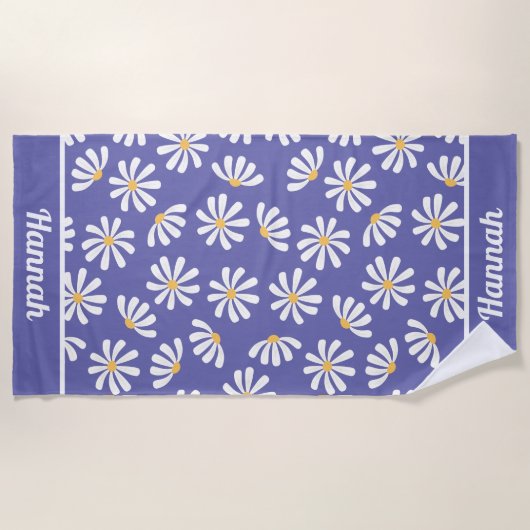 Daisy Periwinkle Flower Strandlaken (Voorkant)