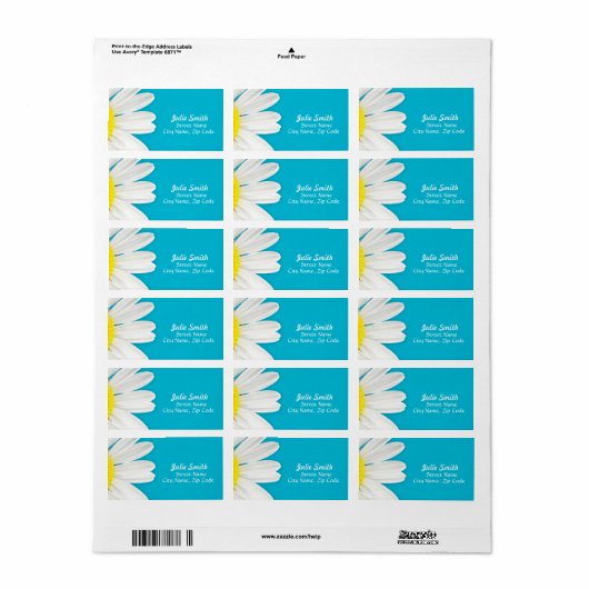 Daisy Petals Label (Full Sheet)