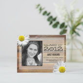 Daisy Photo Afstuderen Invitation Kaart (Staand voorkant)