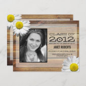 Daisy Photo Afstuderen Invitation Kaart (Voorkant / Achterkant)