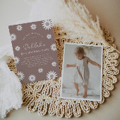 Daisy Photo Birthday Invitation Kaart