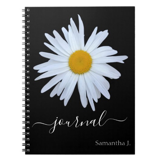 Daisy Photo Black Journal Spiral Photo Notitieboek (Voorkant)