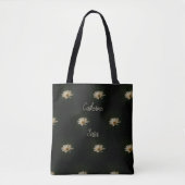 Daisy Photo Personalized Sister Black Tote Bag (Voorkant)