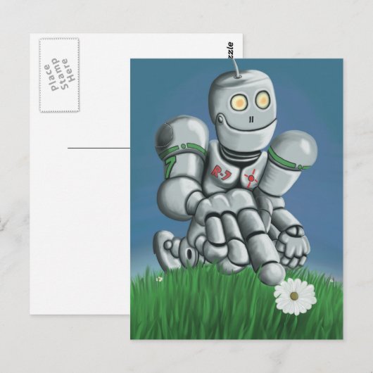 Daisy Picking Robot Briefkaart (Voorkant / Achterkant)