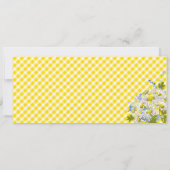 Daisy Picnic Yellow Gingham Check Baby shower Kaart (Achterkant)