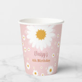Daisy Pink Any Age Birthday Papieren Bekers (Achterkant)