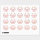 Daisy Pink Any Age Birthday  Ronde Sticker (Vel)