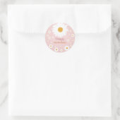 Daisy Pink Any Age Birthday  Ronde Sticker (Tas)