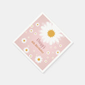 Daisy Pink Any Age Birthday  Servet (Hoek)