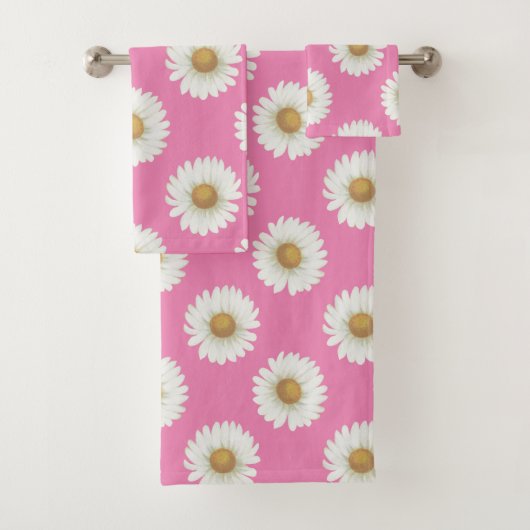 Daisy Pink Bad Handdoek (Insitu)