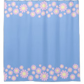 Daisy Pink Blue Douchegordijn (Voorkant)