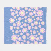 Daisy Pink Blue Fleece Deken (Voorkant (Horizontaal))