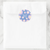 Daisy Pink Blue Ronde Sticker (Tas)