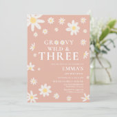 Daisy Pink Blush Kids Verjaardag Kaart (Staand voorkant)